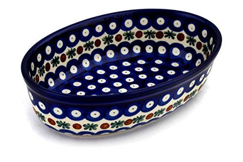 Polish Pottery Oval Baker 8-inch Mosquito N5