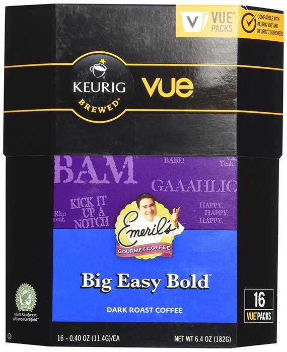 Emerils Big Easy Bold Vue Cup Coffee For Keurig Vue Brewers - 16 Pack
