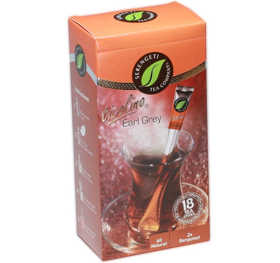 Serengeti Tea Earl Grey Tea Box with 18 Tea Sticks N16