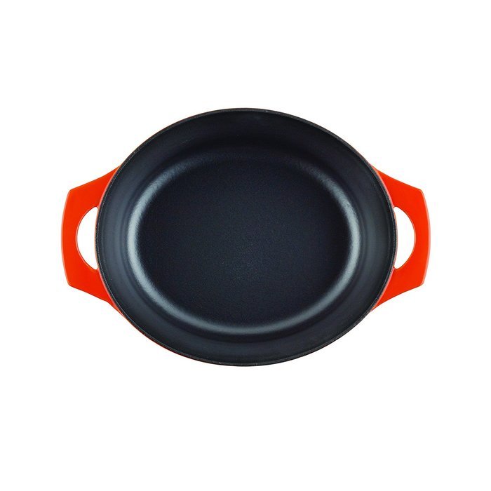 Rachael Ray Cast Iron 3-1/2-Quart Covered Oval Casserole, Orange N5