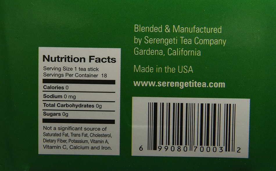 Serengeti Tea Earl Grey Tea Box with 18 Tea Sticks N23