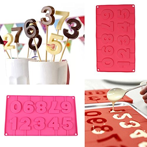 "DIY Numbers Lollipop Mold Chocolate Cake Silicone Fondant Mould" shopping N3