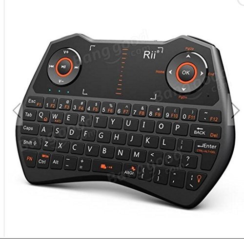 Rii i28 2.4GHz Wireless Backlit Keyboard Touchpad Fly Air Mouse Control With Earphone Jack For PC TV Box N5