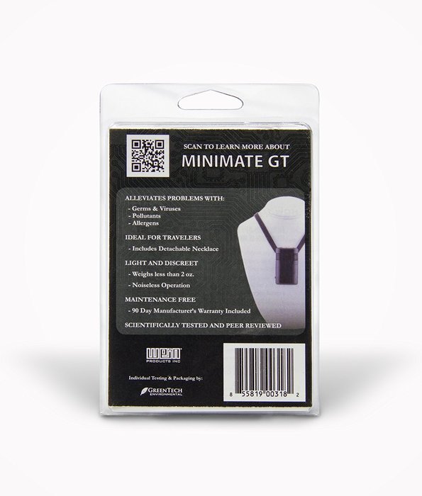 MINIMATE GT Personal Ionic Air Purifier (Classic Black) N3