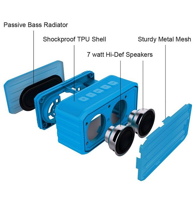 Antonso BV370 Cuboid Sport Outdoor Portable Waterproof Bluetooth 4.0 Loud Speaker Amplifier with Passive Bass... N8