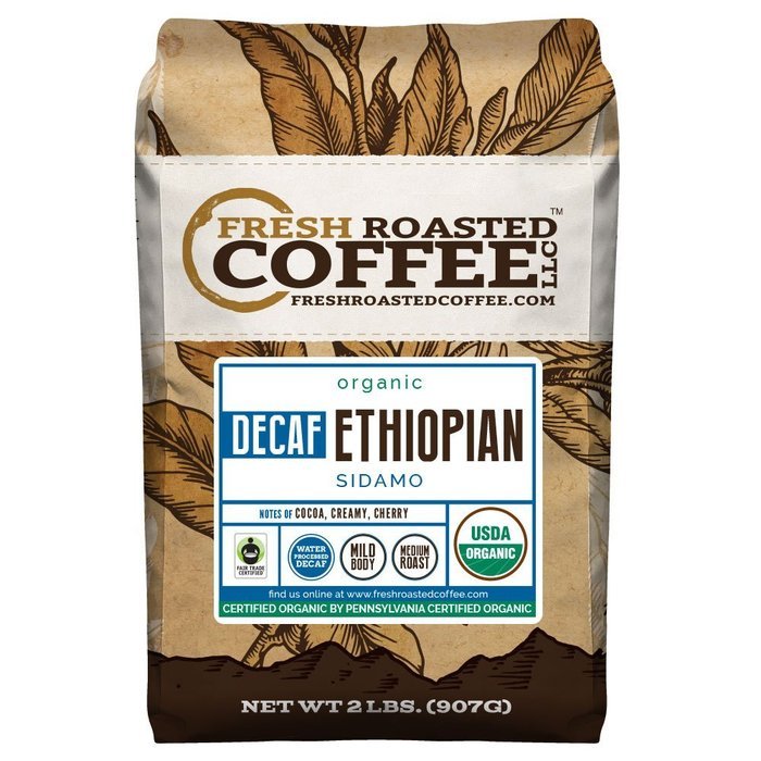 Ethiopian Sidamo Water Processed Decaf OFT Coffee, Whole Bean, Fresh Roasted Coffee LLC. (2 lb.) N2