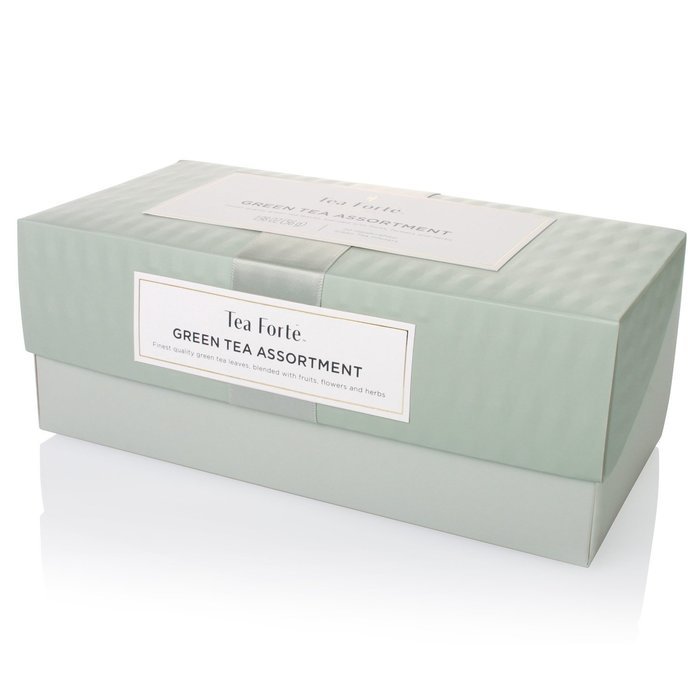 Tea Forte Presentation Box Sampler with 20 Handcrafted Pyramid Tea Infusers - Green Tea Assortment N6