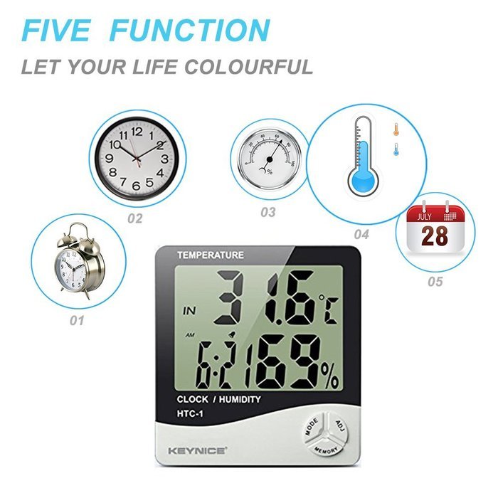 Keynice&reg; Weather Thermometers, Indoor Humidity Thermometer Wall Mount Monitor Sensor Thermostat Home Office, digital... N4