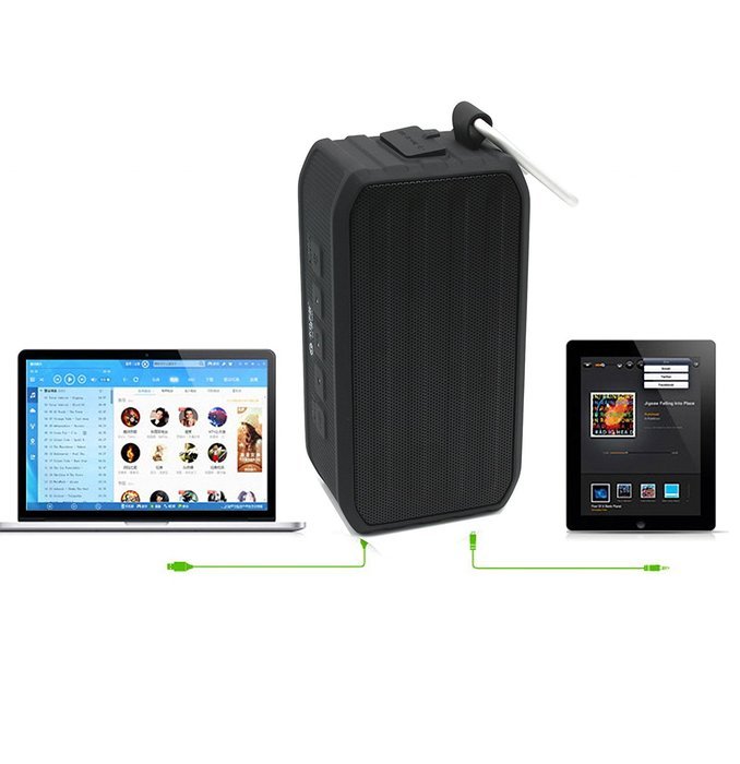 Antonso BV370 Cuboid Sport Outdoor Portable Waterproof Bluetooth 4.0 Loud Speaker Amplifier with Passive Bass... N14