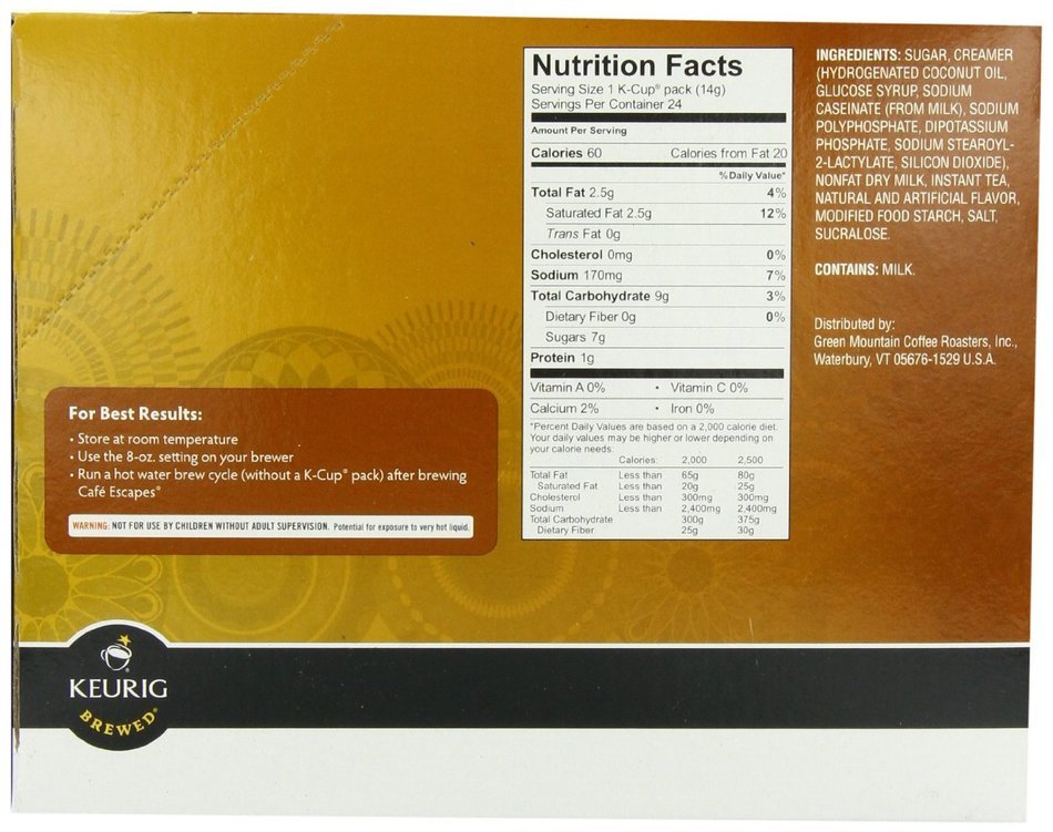 Caf&eacute; Escapes Chai Latte, K-Cup Portion Count for Keurig Brewers, 24-Count