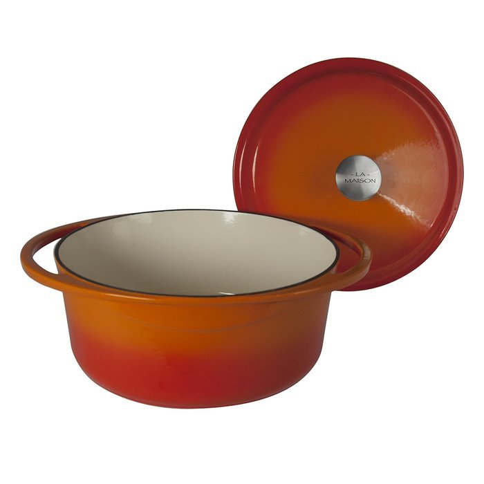 Artland La Maison Cast Iron Round Casserole Dish, 7.4-Quart, Green N8