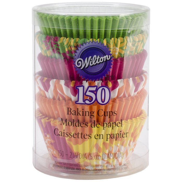 Wilton Floral Baking Cups, Standard, 150-Count, Neon