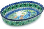 Polish Pottery Oval Baker 14-inch UNIKAT N4
