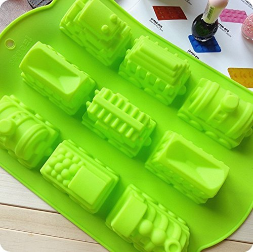 9 Locomotive Bogies Train Silicone Jelly Cake Mold Muffin Cupcake Pudding Cake Soap Ice Chocolate Mould