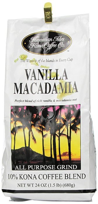 Hawaiian Isles Kona Coffee (Kona Vanilla Macadamia Nut, 24 oz.)