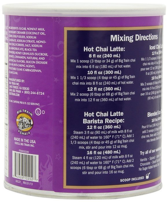 Big Train Vanilla Chai, 1.9-Pound Cans (Pack of 2) N3