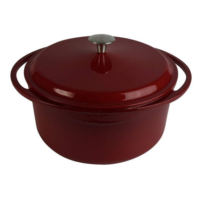 Artland La Maison Cast Iron Round Casserole Dish, 7.4-Quart, Green N9