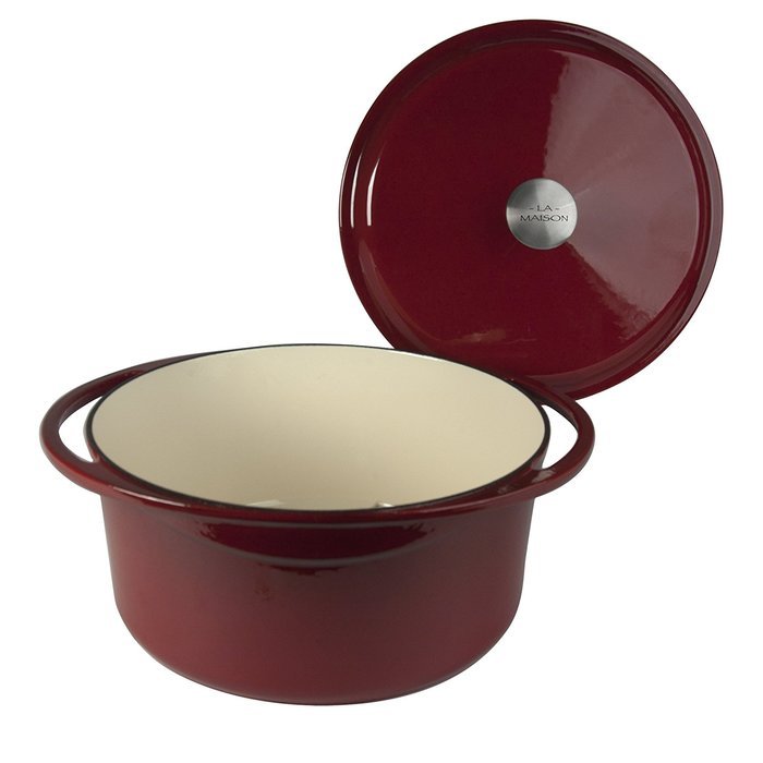 Artland La Maison Cast Iron Round Casserole Dish, 7.4-Quart, Green N10