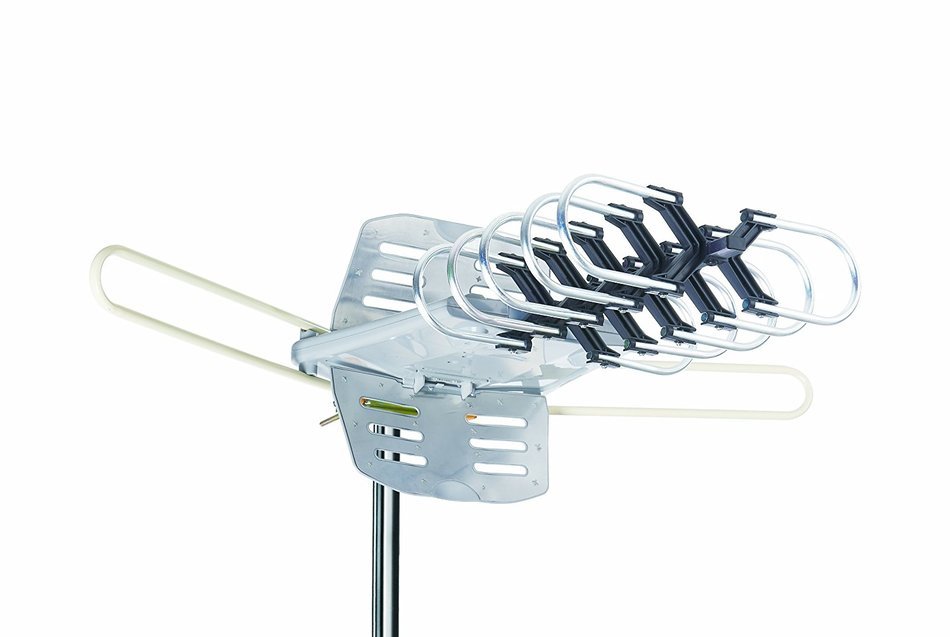 Esky Amplified 150 Miles HD Digital Outdoor HDTV Antenna with Motorized 360 Degree Rotation N2