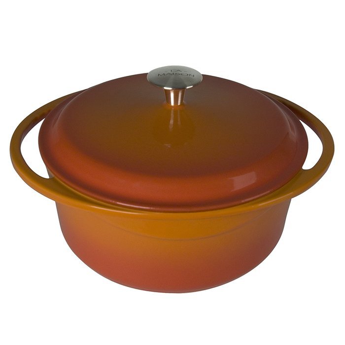 Artland La Maison Cast Iron Round Casserole Dish, 7.4-Quart, Green N12