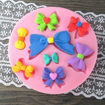 Cute diverse multicolor bow cake mold baking DIY holiday gift silicone molds baking chocolate biscuit cake decorating...