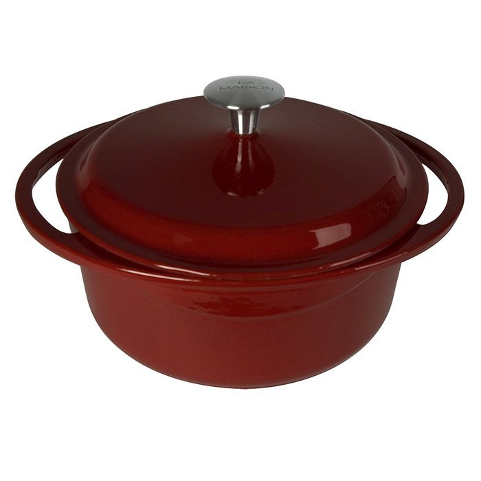 Artland La Maison Cast Iron Round Casserole Dish, 7.4-Quart, Green N14