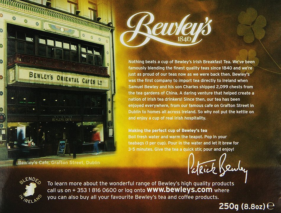 Bewley's Irish Breakfast Tea 250 g 80 Tea Bags