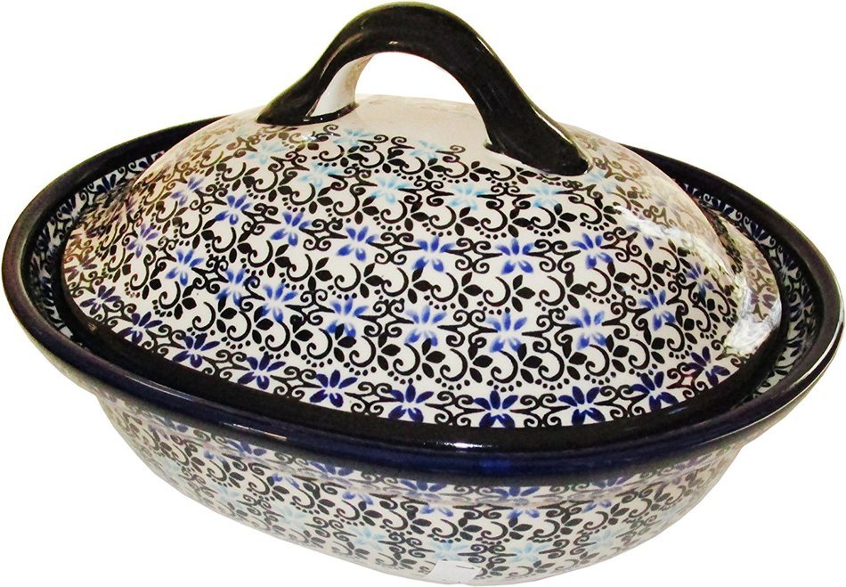 Boleslawiec Stoneware Polish Pottery 10" Covered Baker Eva's Collection "Martina"