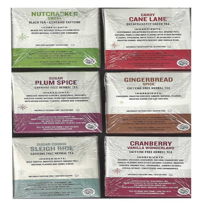 Bundle: Celestial Seasonings Holiday Tea Sampler 6-pack