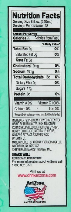 Arizona Green Tea, 24 Pound N2