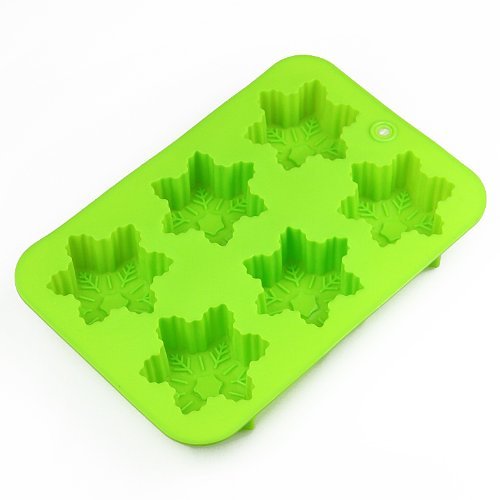 Wholeport Silicone Cake Mold Mould Muffin Cups Cake Pan Ice Mold 6-Snowflake Mold N3