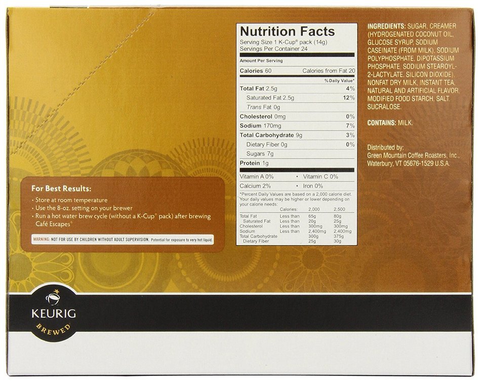 Caf&eacute; Escapes Chai Latte, K-Cup Portion Count for Keurig Brewers, 24-Count N12