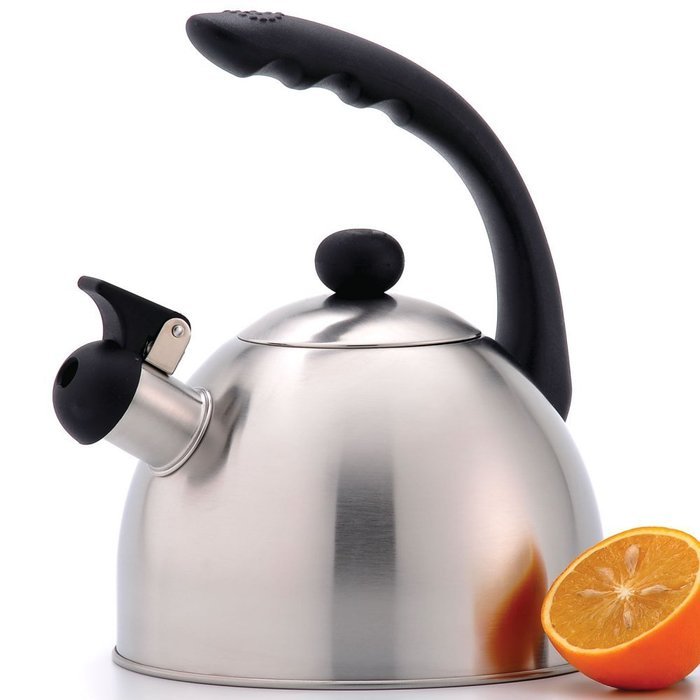 Creative Home 72211R Rhapsody All Stainless Steel Tea Kettle, 2.1-Quart