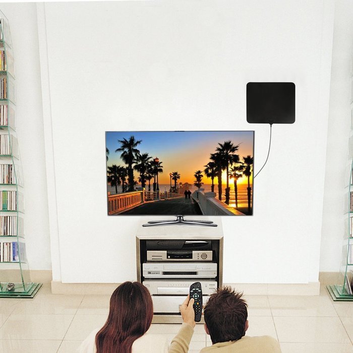 Indoor TV Antenna - ANTRobut 50 Miles Range Digital HDTV Antenna with Detachable Amplifier and Power Supply -... N9