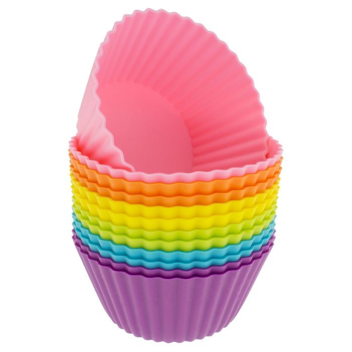 DGI MART 12pcs Round Shape Cake Mold Muffin Cups Soap Mold Pudding Jelly Cube Ice Cookie Sugar Pudding Chocolate...