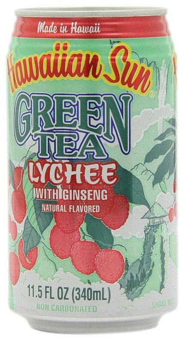 Hawaiian Sun Green Tea Lychee with Ginseng, 11.5-Ounce Cans (Pack of 24) N4