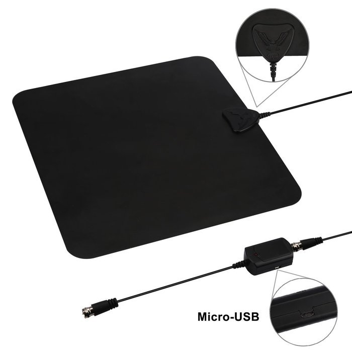 Indoor TV Antenna - ANTRobut 50 Miles Range Digital HDTV Antenna with Detachable Amplifier and Power Supply -... N17