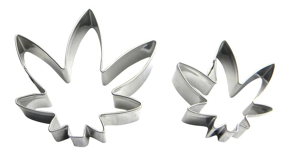 Naughty Pantry Marijuana Pot Leaf Cookie Cutter Set of 2 Stainless Steel N7