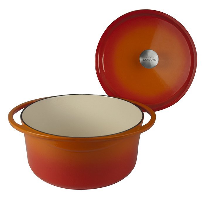 Artland La Maison Cast Iron Round Casserole Dish, 7.4-Quart, Green N22