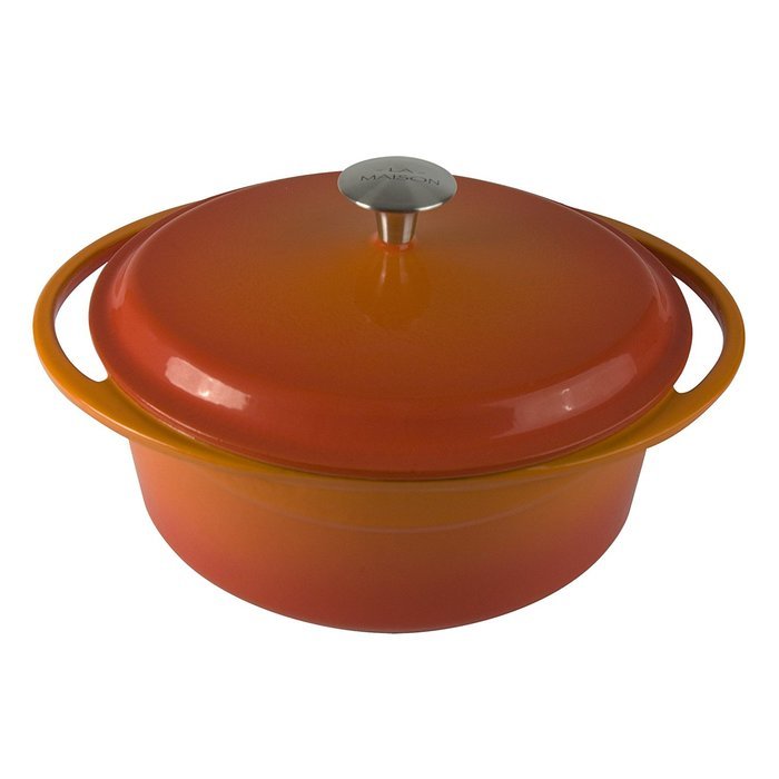 Artland La Maison Cast Iron Round Casserole Dish, 7.4-Quart, Green N24