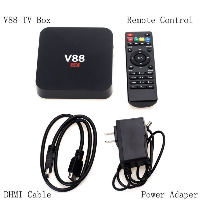 Wayer V88 Rockchip 3229 Quad Core Android 5.1 TV Box + LED Wireless Keyboard, 1.5GHZ 1GB/8GB KODI Fully Online... N5