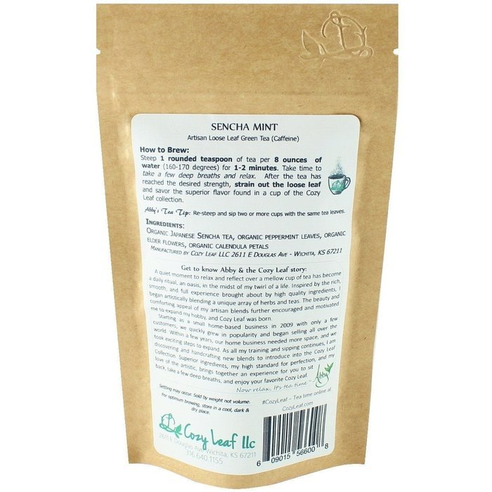 Cozy Leaf Gourmet Artisan Tea Blend Herbal Tea, Sleep Ease N2