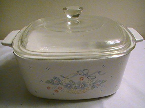 Corning Country Cornflower 1 Qt. Casserole with Glass Lid N2