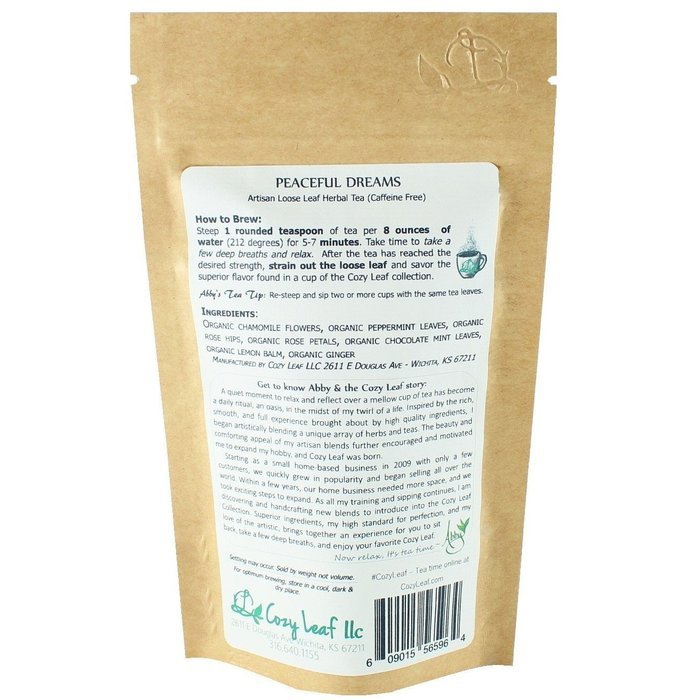 Cozy Leaf Gourmet Artisan Tea Blend Herbal Tea, Sleep Ease N9