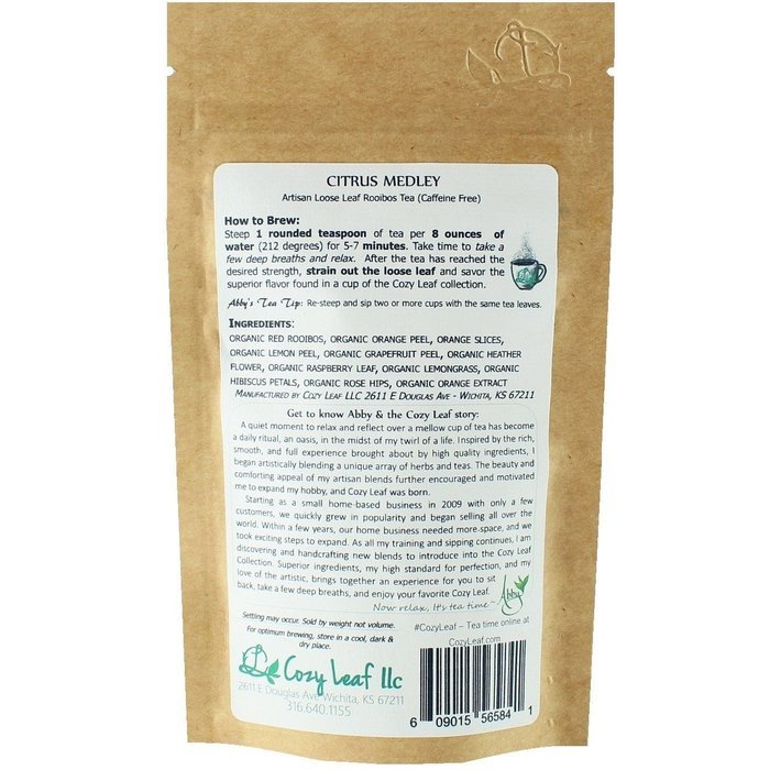 Cozy Leaf Gourmet Artisan Tea Blend Herbal Tea, Sleep Ease N12