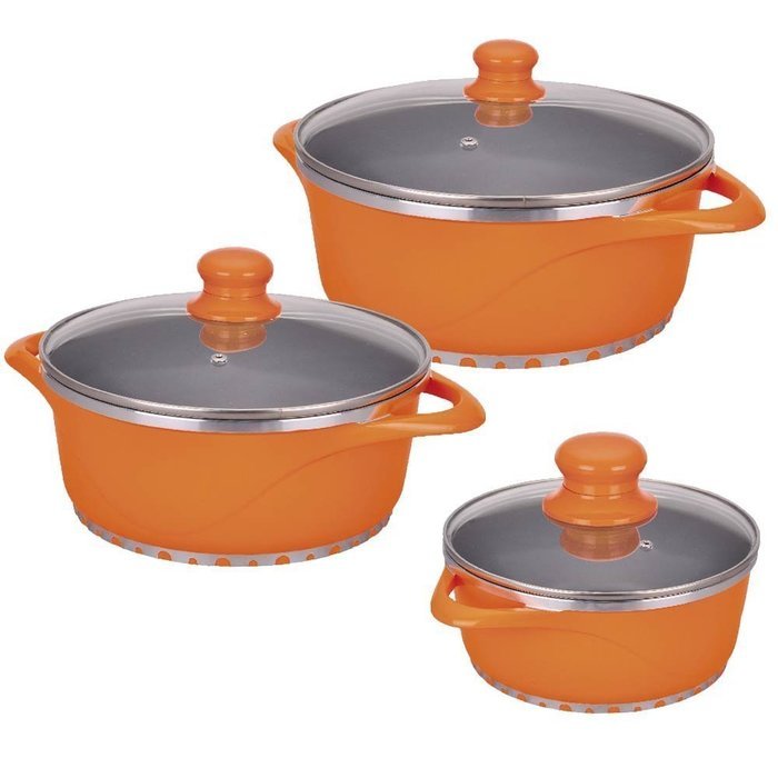 Wonderchef Ceramide Casserole Set, 6-Pieces, Orange