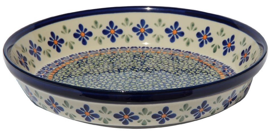 Polish Pottery Dish Pie Plate 10" From Zaklady Ceramiczne Boleslawiec #879-du60 Unikat Pattern, Diameter: 10"