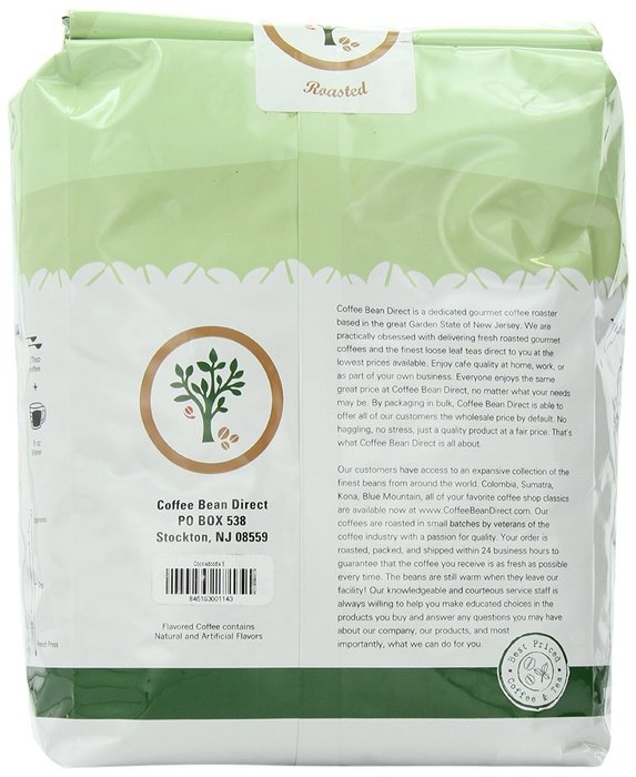 Coffee Bean Direct Hazelnut Flavored, Whole Bean Coffee, 5-Pound Bag N5