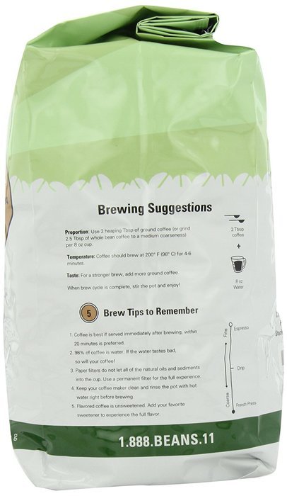 Coffee Bean Direct Hazelnut Flavored, Whole Bean Coffee, 5-Pound Bag N7