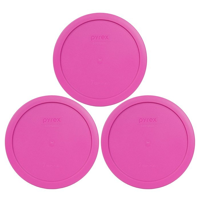 Pyrex 7402-PC Round 6/7 Cup Storage Lid for Glass Bowls (2, Pink) N3